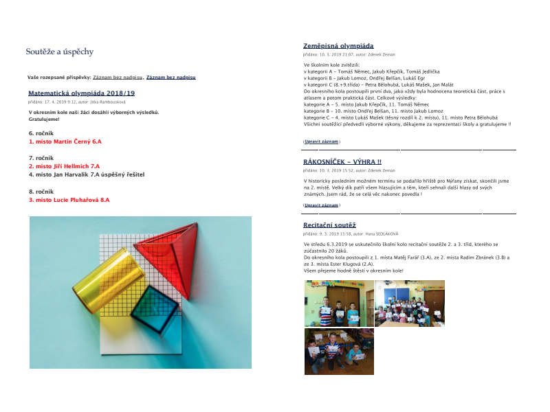 Výsledky soutěží 2014 - 2020